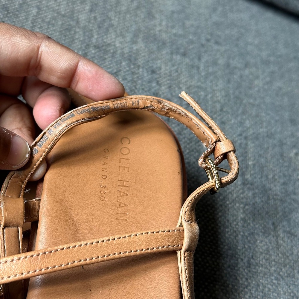 Cole Haan Grand 360 Tan Leather Flat Thong Ankle Strap Sandals
Womens 7.5B - Picture 5 of 6